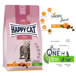 غذای خشک بچه گربه هپی کت جونیور 4 تا 12 ماه طعم اردک 4 کیلوگرم + ارسال رایگان