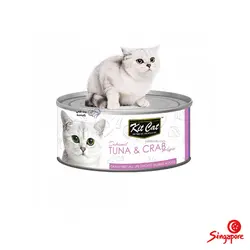 کنسرو گربه کیت کت ماهی تن و خرچنگ 80 گرم + تائورین