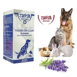 شامپو خشک پودری مخصوص سگ و گربه زوریخ 250 گرم