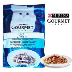 پوچ گربه گورمت پرل طعم ماهی دریایی و تن