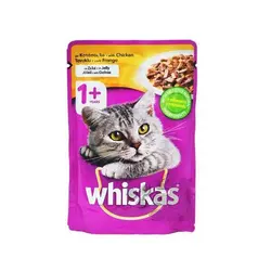 پوچ گربه ویسکاس حاوی مرغ ویتامینه 100 گرم