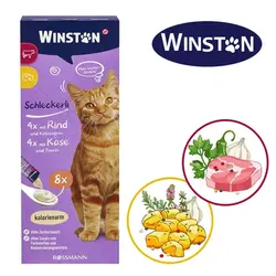 بستنی گربه وینستون دو طعم طعم پنیر و گوشت گاو 8 عددی