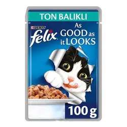 پوچ گربه فلیکس پورینا فرانسه طعم ماهی تن در ژله 100 گرم