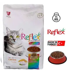 غذای خشک گربه بالغ رفلکس مولتی کالر مرغ 15kg + ارسال رایگان
