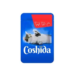 پوچ گربه کوشیدا طعم گوشت گاو , بوقلمون و گوجه 100گرم