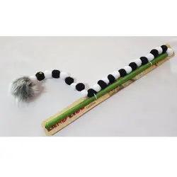 میله بازی گربه با توپ پر دار لندلیب سفید و مشکی