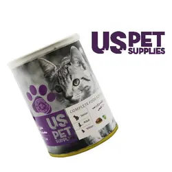 کنسرو بچه گربه یو اس پت طعم مرغ و سیب