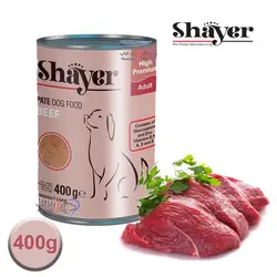 کنسرو سگ شایر ۴۰۰ گرمی طعم گوشت قرمز