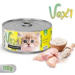 کنسرو پته ای بچه گربه وکسی طعم مرغ و برنج 110 گرمی