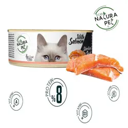 کنسرو گربه عقیم شده ناتورا پت ترکیه طعم سالمون 80 گرم