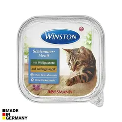 ووم گربه وینستون با طعم مرغ و گوشت شکاری 100 گرم