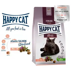 غذای خشک گربه بالغ عقیم شده هپی کت طعم ماهی سالمون 10 کیلوگرم + ارسال رایگان
