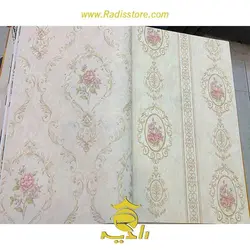 کاغذ دیواری پذیرایی طرح داماسک کد 17030 17028