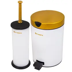 ست سطل زباله و فرچه براسیانا در طلا