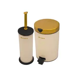 ست سطل زباله و فرچه براسیانا در طلا