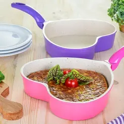 تابه تک دسته قلبی عروس تفلون سایز 1۴