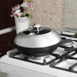 تابه دو دسته گرانیتی کلاسیک عروس تفلون درب دار