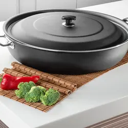 تابه دو دسته ساده عروس تفلون با درب فلزی ۱۱ سایز مختلف