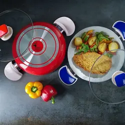 تابه دو دسته گرانیتی درسا عروس تفلون درب دار