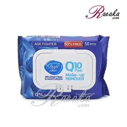 دستمال مرطوب پاک کننده دافی آرایش چشم و صورت Q10 Plus طرح میوه ای ۵۰ برگی - فروشگاه رائیکا – انتخاب و خرید آنلاین محصولات بهداشت فردی و زیبایی