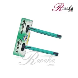 تیغ اصلاح مستر شیو (سه تیغه) بسته ۲ عددی سبز یا آبی