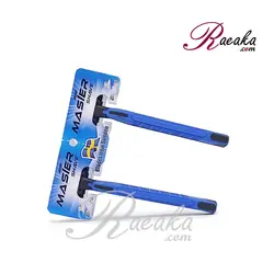 تیغ اصلاح مستر شیو (سه تیغه) بسته ۲ عددی سبز یا آبی