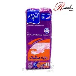 نوار بهداشتی تافته مشبک و بالدار ویژه روز (بنفش) بسته ۱۰ عددی