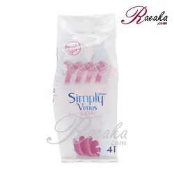 خود تراش اصلاح زنانه ۳ لبه ونوس (ژیلت) مدل Simply Venus BASIC بسته چهار عددی