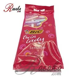 تیغ بیک دو لبه صورتی بسته ۵ عددی