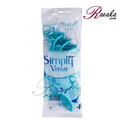 خود تراش اصلاح زنانه 2 لبه ونوس (ژیلت) مدل Simply بسته چهار عددی - فروشگاه رائیکا – انتخاب و خرید آنلاین محصولات بهداشت فردی و زیبایی