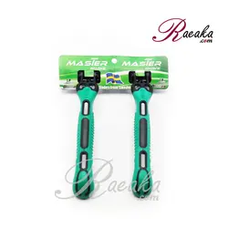 تیغ اصلاح مستر شیو سه تیغه صابون دار بسته ۲ عددی