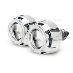 لنز دو نئون گرد قرمز آبی