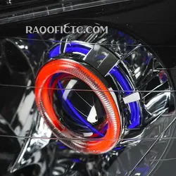 چراغ جلو پژو 206 لنزدار قرمز آبی