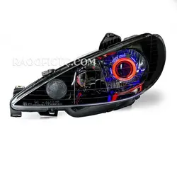 چراغ جلو پژو 206 لنزدار قرمز آبی