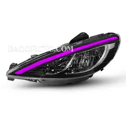 چراغ جلو پژو 206 کوپر بنفش