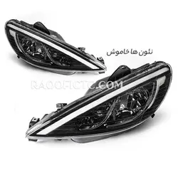 چراغ جلو پژو 206 کوپر بنفش