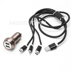 شارژر فندکی با کابل سه سر rugan