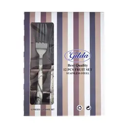 ست کارد و چنگال میوه خوری 12 پارچه گیلدا طرح سنگ