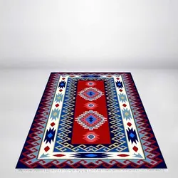گلیم فرش ماشینی زاگرس کد 301 زمینه سرمه ای