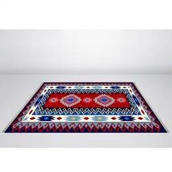 گلیم فرش ماشینی زاگرس کد 301 زمینه سرمه ای