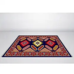 گلیم فرش ماشینی زاگرس کد 309 زمینه سرمه ای