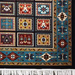 گلیم فرش ماشینی زاگرس کد 314 زمینه سرمه ای