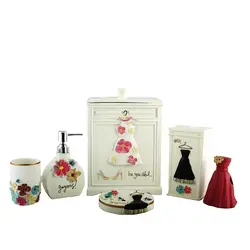 ست سرویس بهداشتی 6 پارچه طرح دیاموند عروسکی