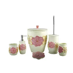 ست سرویس بهداشتی 6 پارچه طرح دیاموند مدل گلبرگ