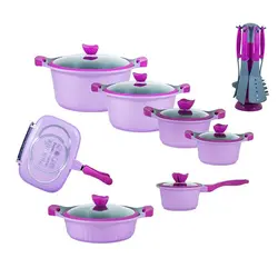 سرویس پخت و پز 21 پارچه فونیکس گرانیتی مدل BEARHOF بنفش روشن