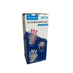 سرویس چاقو آشپزخانه 9 پارچه تیگمون مدل 1012