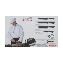 سرویس چاقو آشپزخانه 6 پارچه زپتف مدل 014