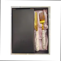 کارد و چنگال میوه خوری 12 پارچه کاراجا مدل ماربل سرامیکی