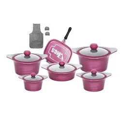 سرویس قابلمه 15 پارچه ام جی اس مدل Korea C