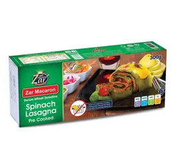 لازانیا اسفناج پیش پخت زر ماکارون مقدار 300 گرم